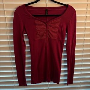 Women's Red Long Sleeve Top